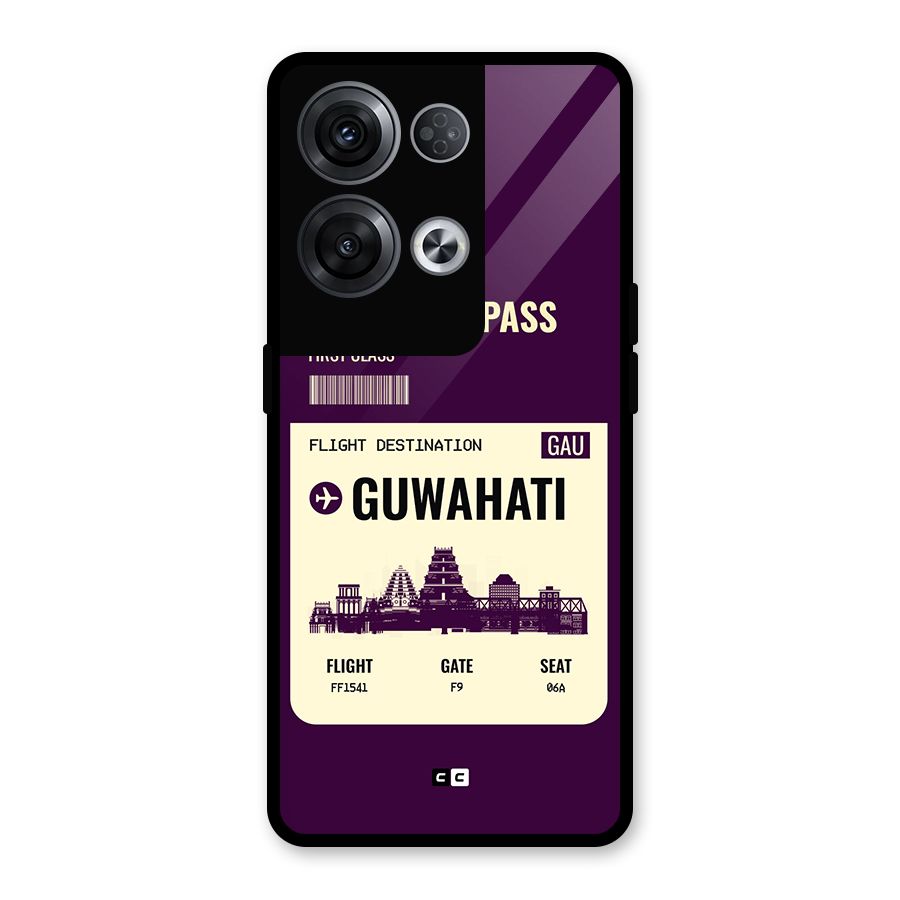Guwahati Boarding Pass Glass Back Case for Oppo Reno8 Pro 5G