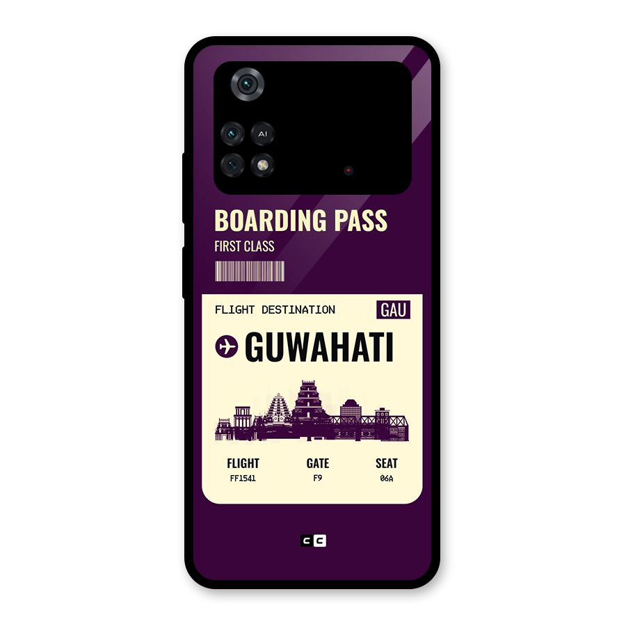 Guwahati Boarding Pass Glass Back Case for Poco M4 Pro 4G