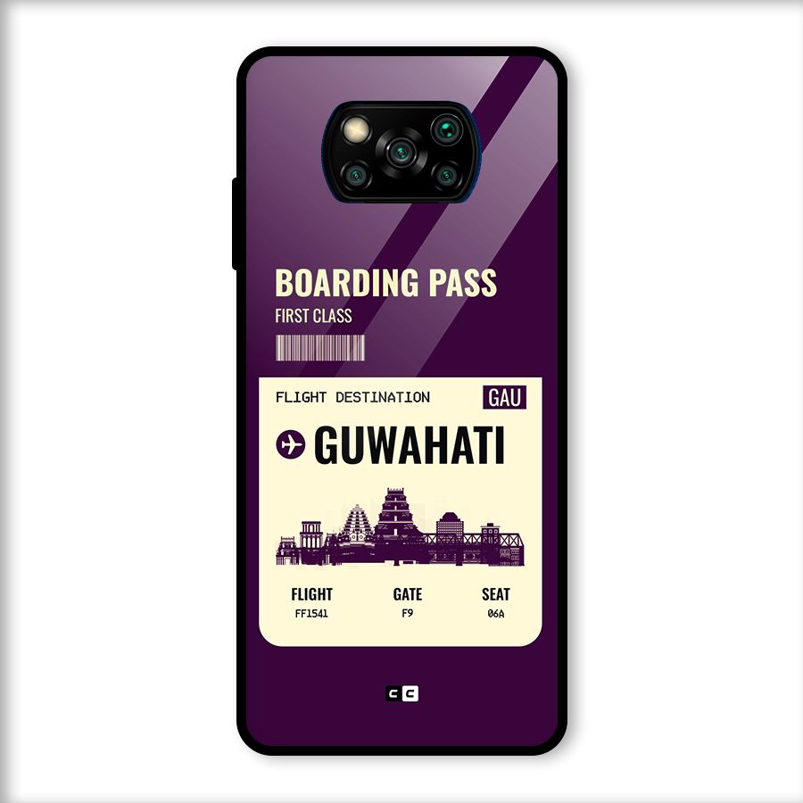 Guwahati Boarding Pass Glass Back Case for Poco X3