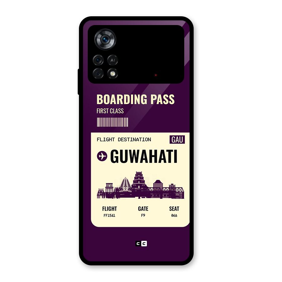 Guwahati Boarding Pass Glass Back Case for Poco X4 Pro 5G