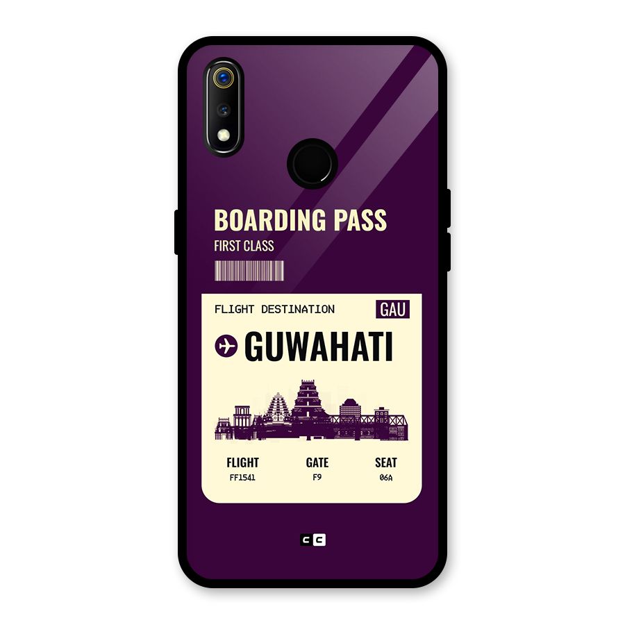 Guwahati Boarding Pass Glass Back Case for Realme 3i