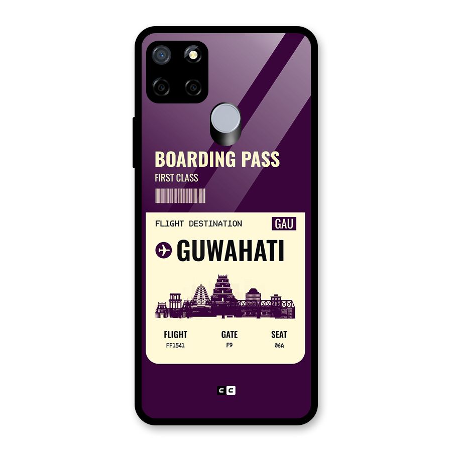 Guwahati Boarding Pass Glass Back Case for Realme C12