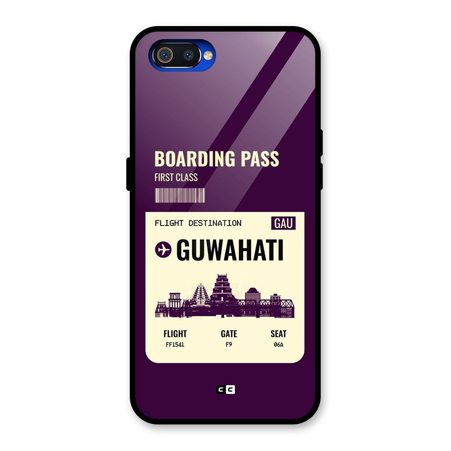 Guwahati Boarding Pass Glass Back Case for Realme C2