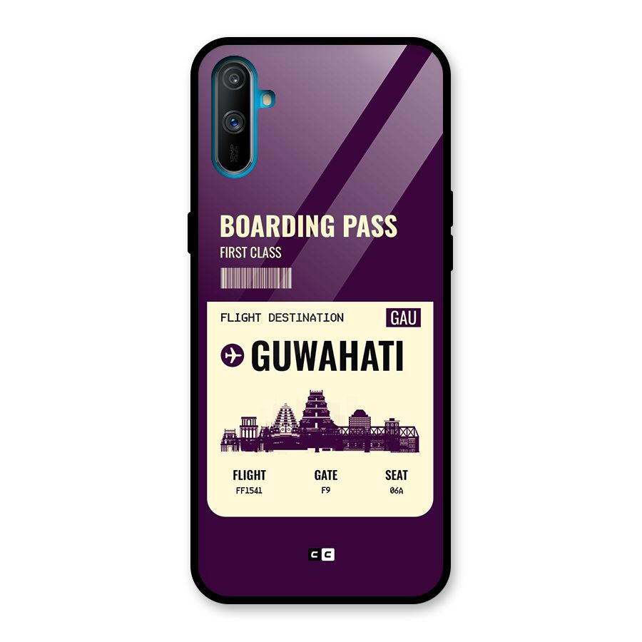 Guwahati Boarding Pass Glass Back Case for Realme C3