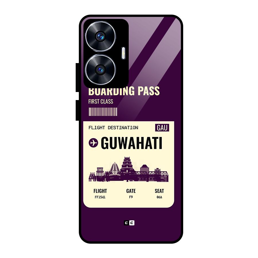 Guwahati Boarding Pass Glass Back Case for Realme Narzo N55