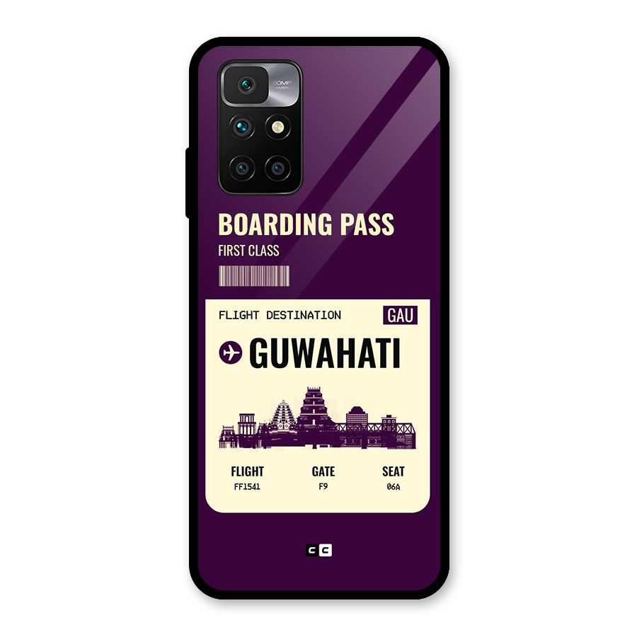 Guwahati Boarding Pass Glass Back Case for Redmi 10 Prime