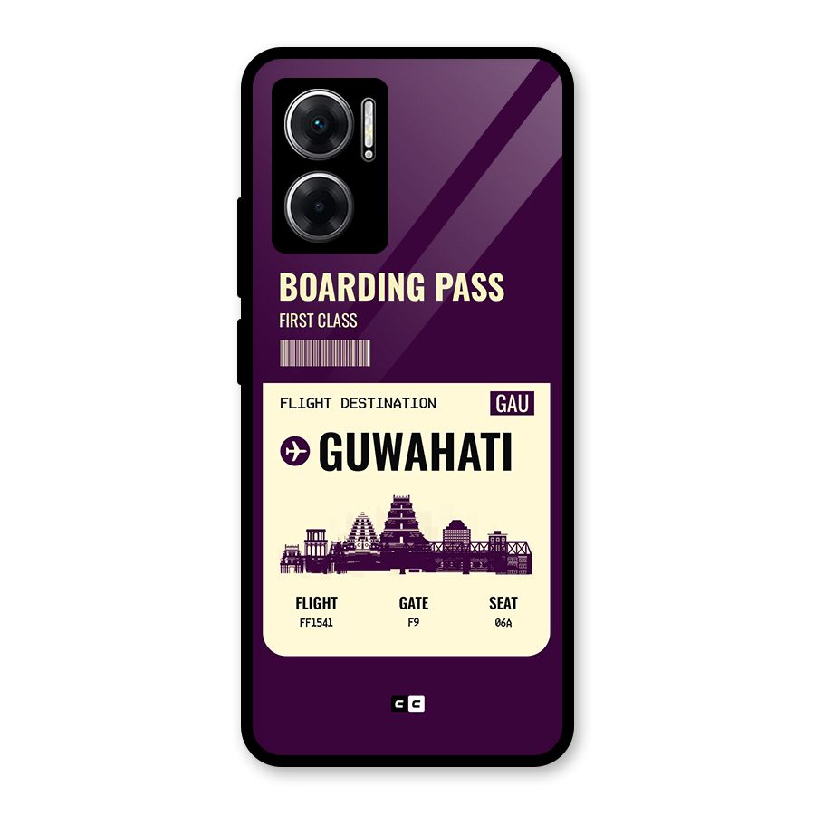 Guwahati Boarding Pass Glass Back Case for Redmi 11 Prime 5G