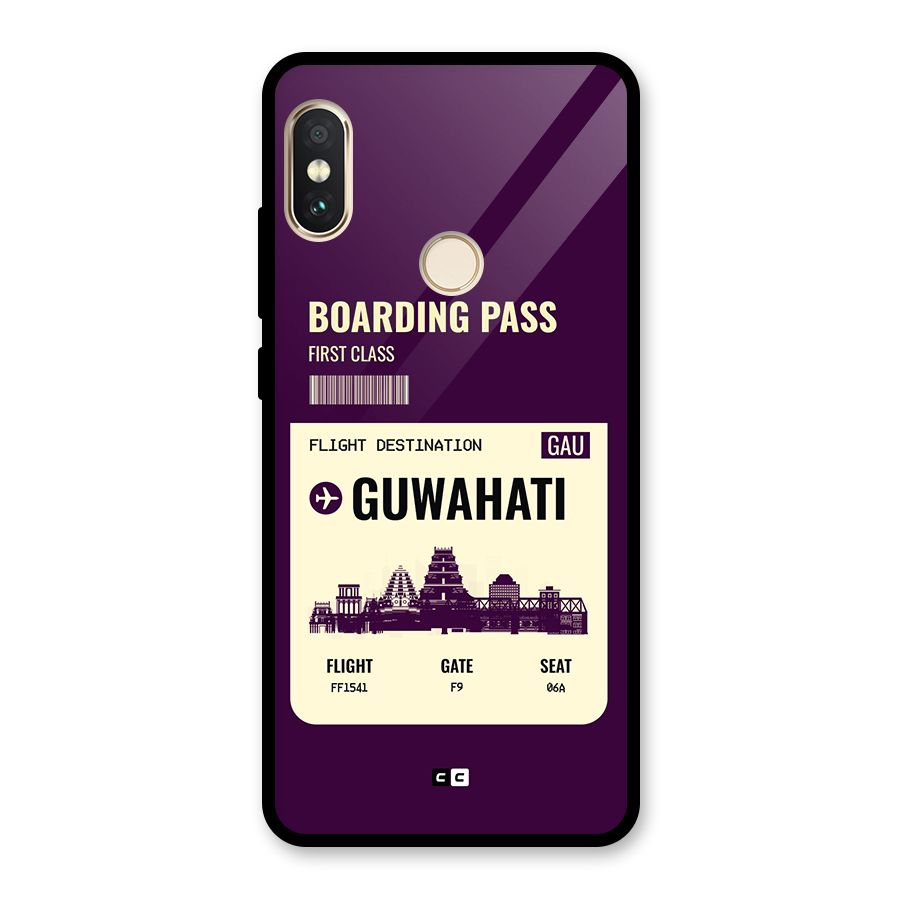 Guwahati Boarding Pass Glass Back Case for Redmi Note 5 Pro