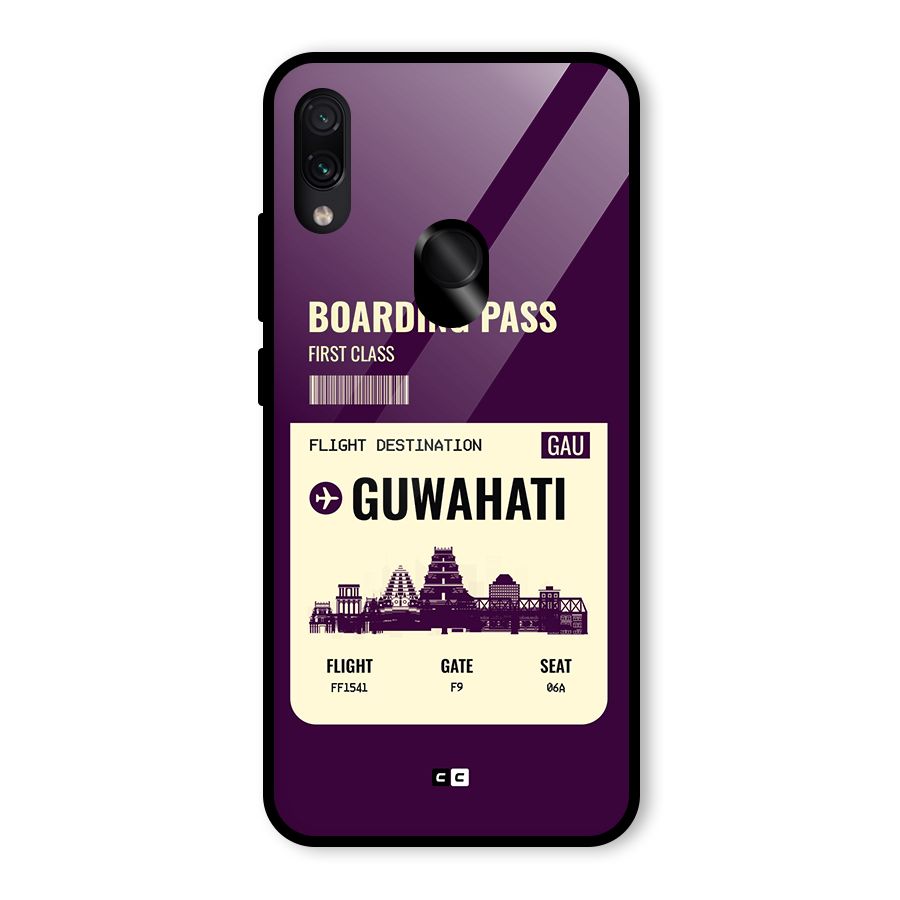 Guwahati Boarding Pass Glass Back Case for Redmi Note 7 Pro