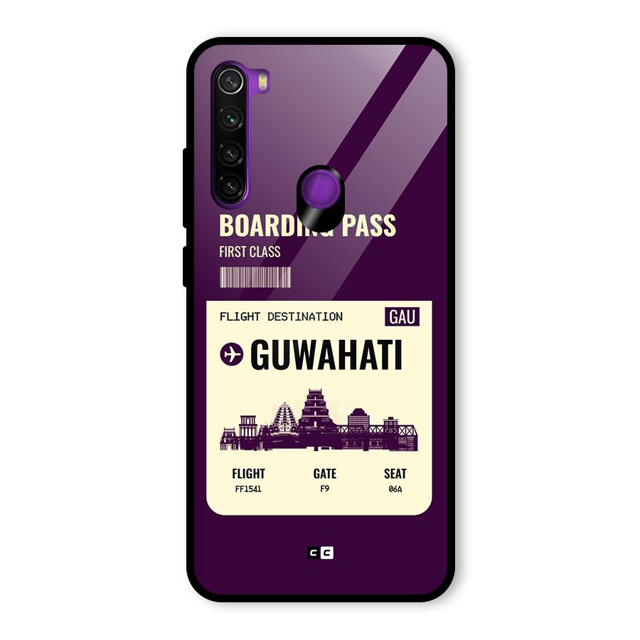Guwahati Boarding Pass Glass Back Case for Redmi Note 8