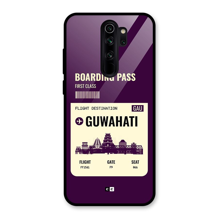 Guwahati Boarding Pass Glass Back Case for Redmi Note 8 Pro