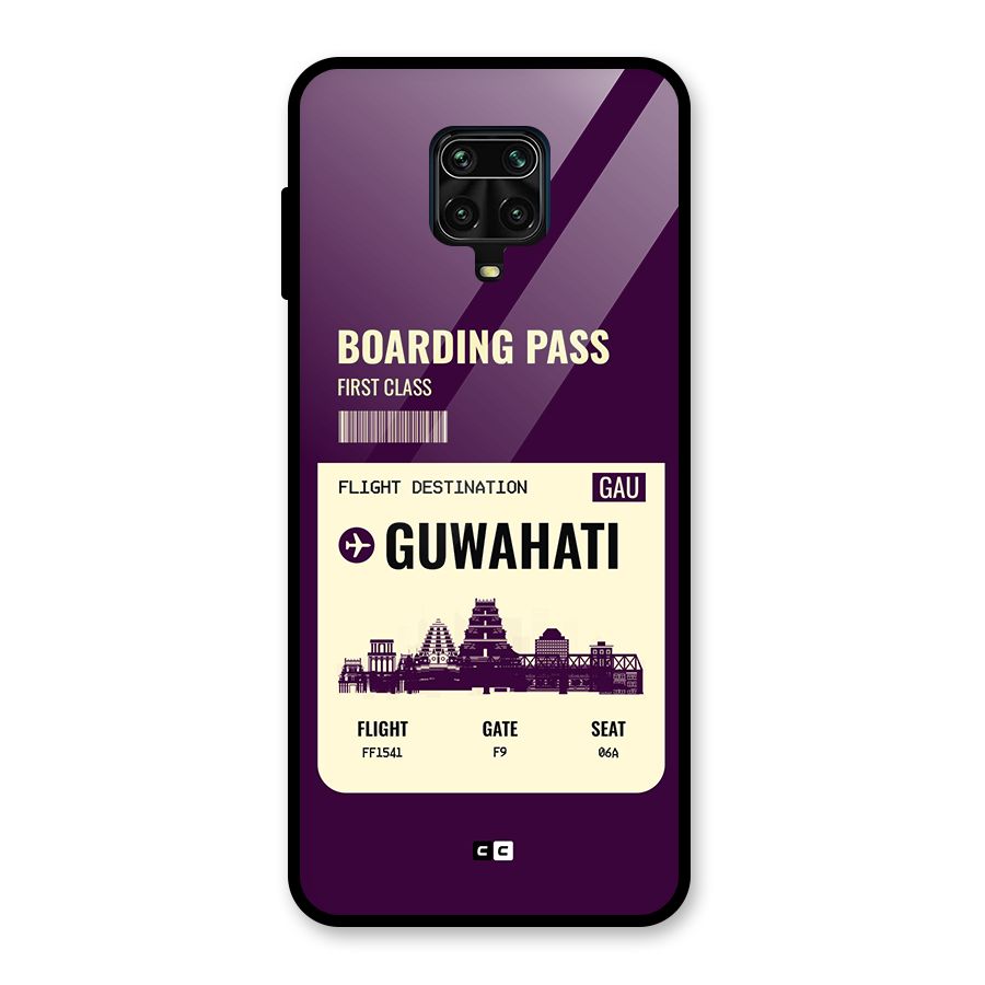 Guwahati Boarding Pass Glass Back Case for Redmi Note 9 Pro