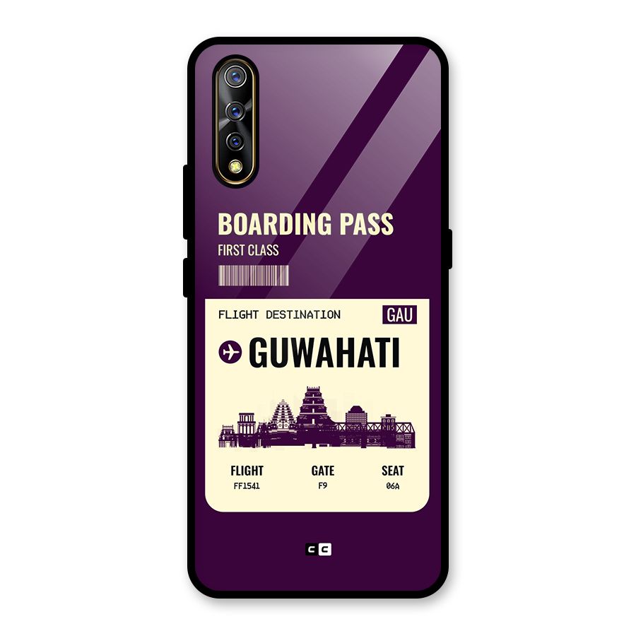 Guwahati Boarding Pass Glass Back Case for Vivo S1