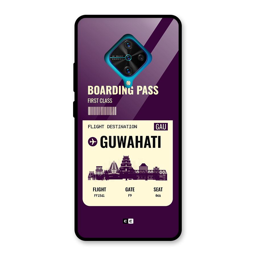 Guwahati Boarding Pass Glass Back Case for Vivo S1 Pro