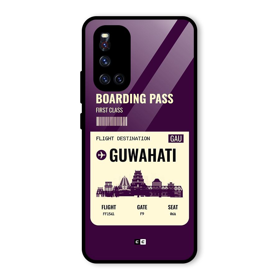 Guwahati Boarding Pass Glass Back Case for Vivo V19