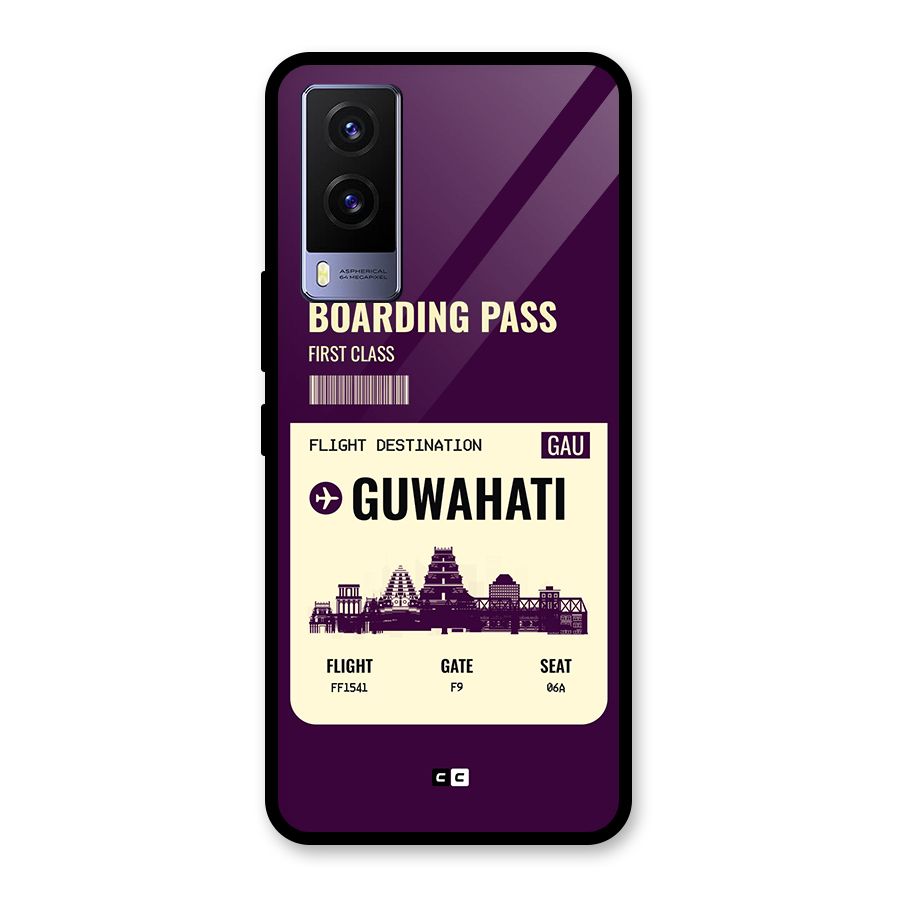 Guwahati Boarding Pass Glass Back Case for Vivo V21e 5G