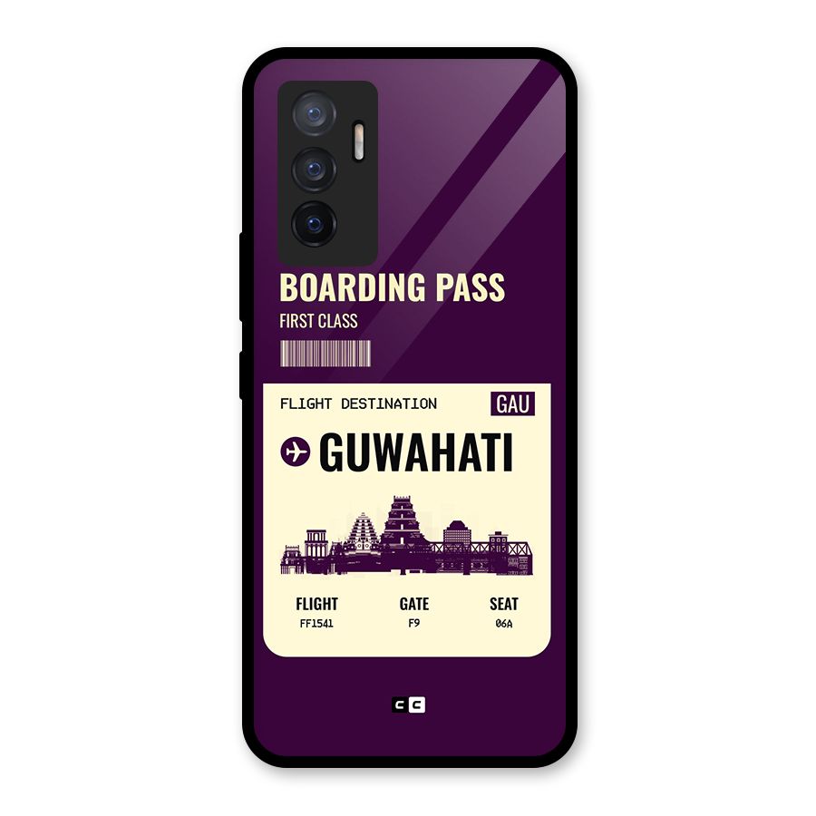 Guwahati Boarding Pass Glass Back Case for Vivo V23e