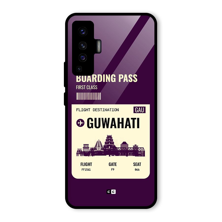 Guwahati Boarding Pass Glass Back Case for Vivo X50