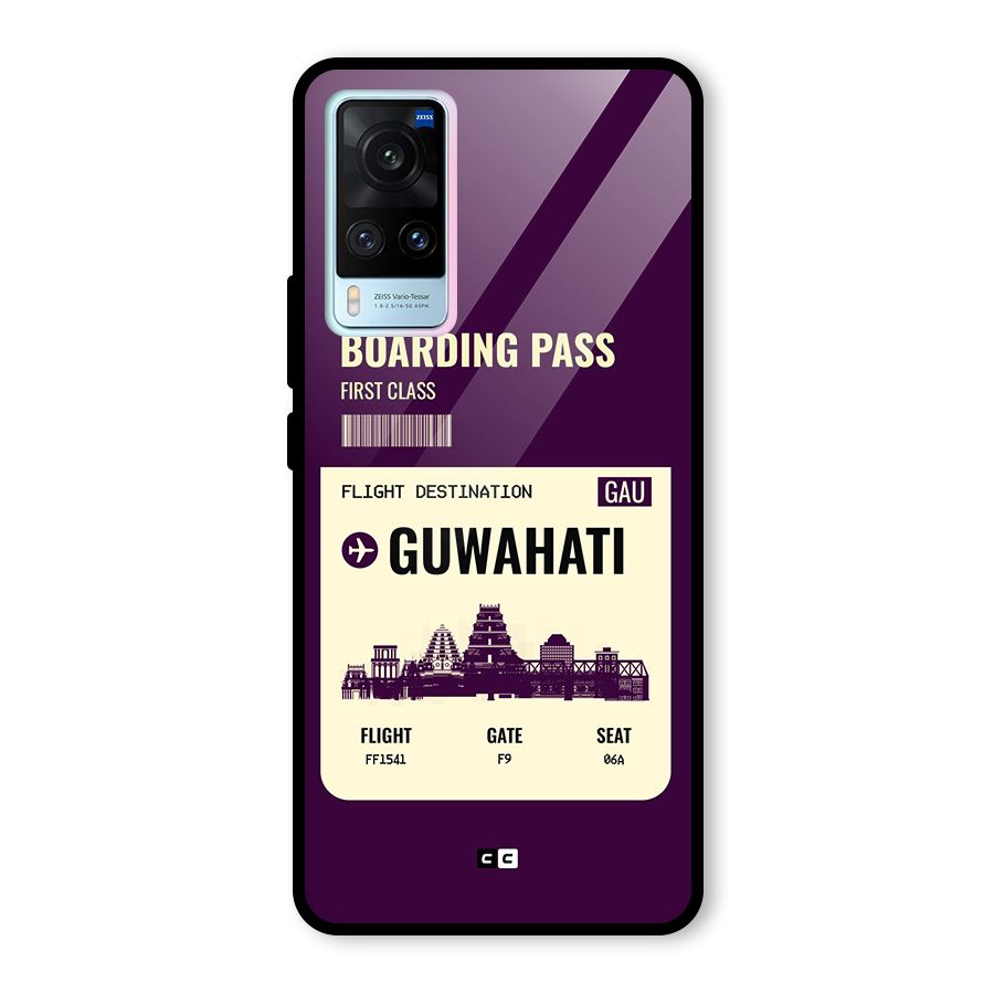 Guwahati Boarding Pass Glass Back Case for Vivo X60