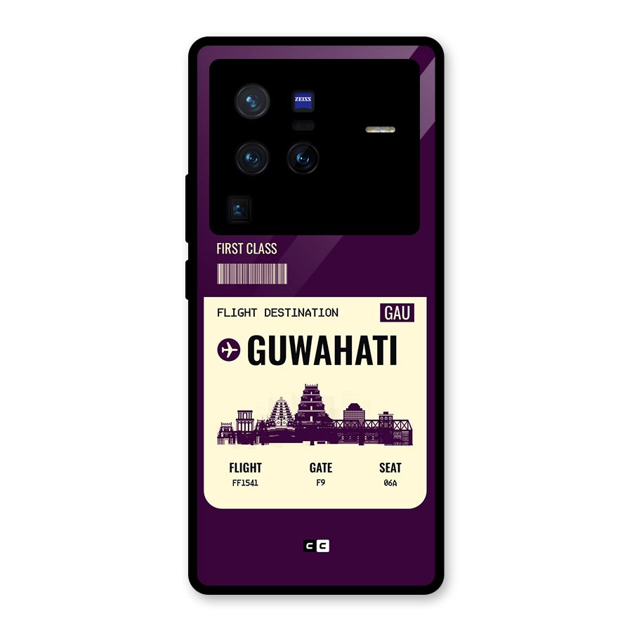 Guwahati Boarding Pass Glass Back Case for Vivo X80 Pro