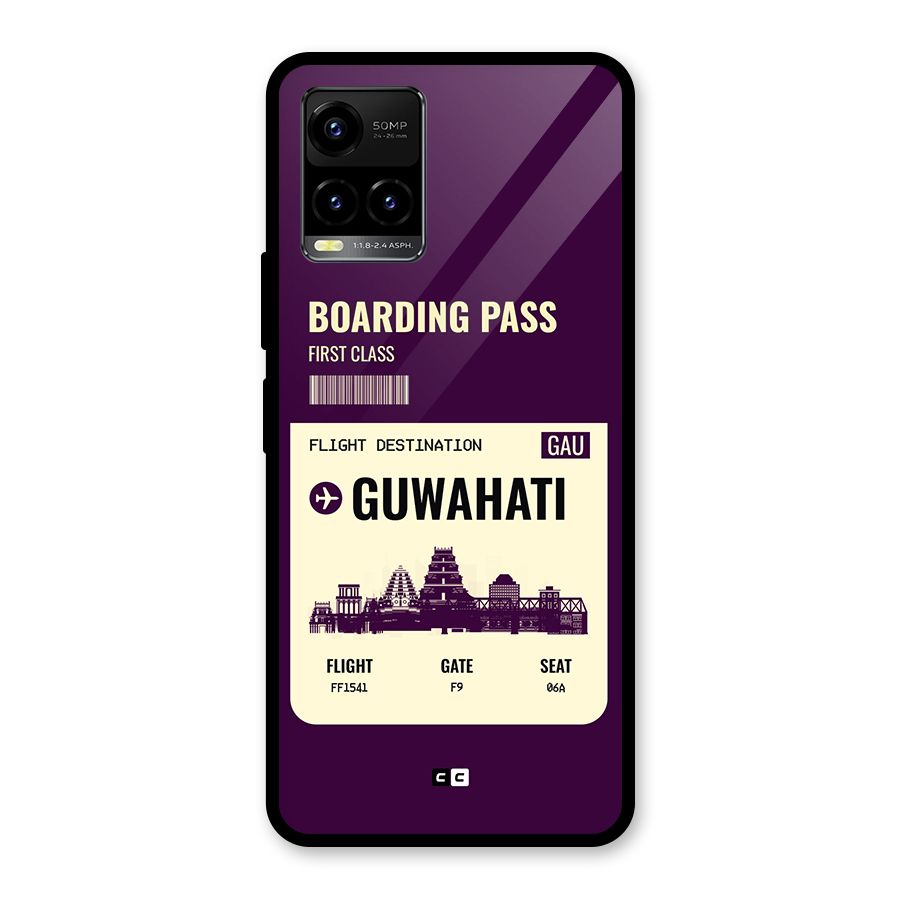 Guwahati Boarding Pass Glass Back Case for Vivo Y21A