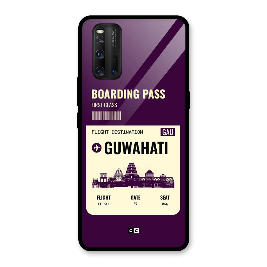Guwahati Boarding Pass Glass Back Case for Vivo iQOO 3