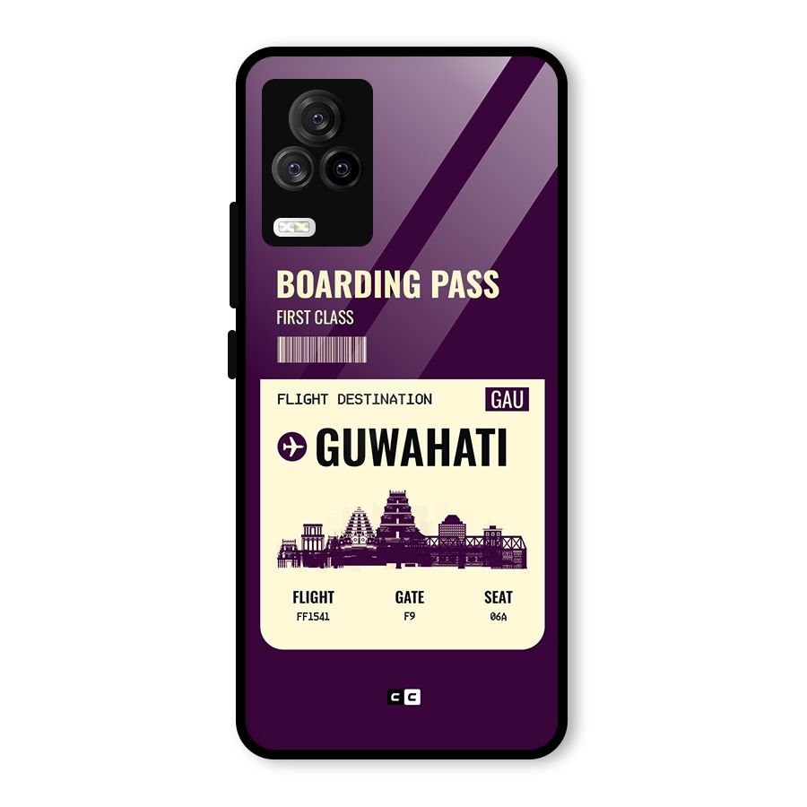 Guwahati Boarding Pass Glass Back Case for Vivo iQOO 7 Legend 5G