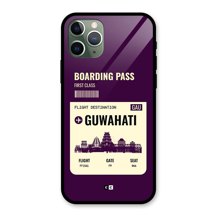 Guwahati Boarding Pass Glass Back Case for iPhone 11 Pro