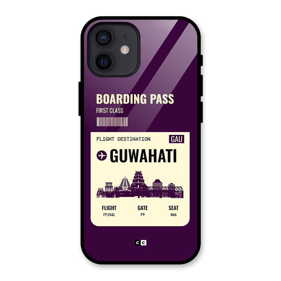 Guwahati Boarding Pass Glass Back Case for iPhone 12