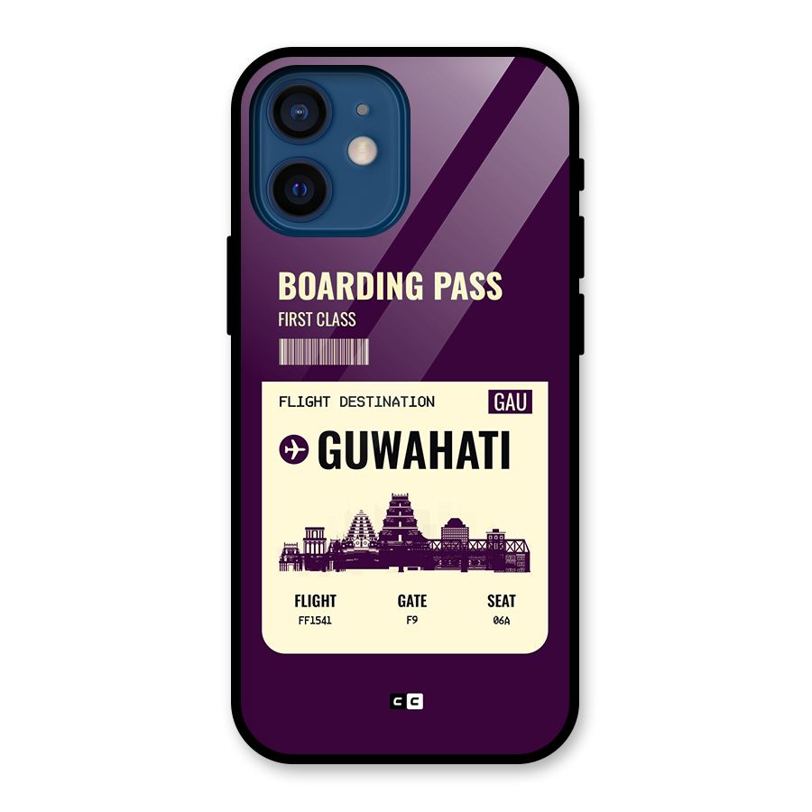 Guwahati Boarding Pass Glass Back Case for iPhone 12 Mini