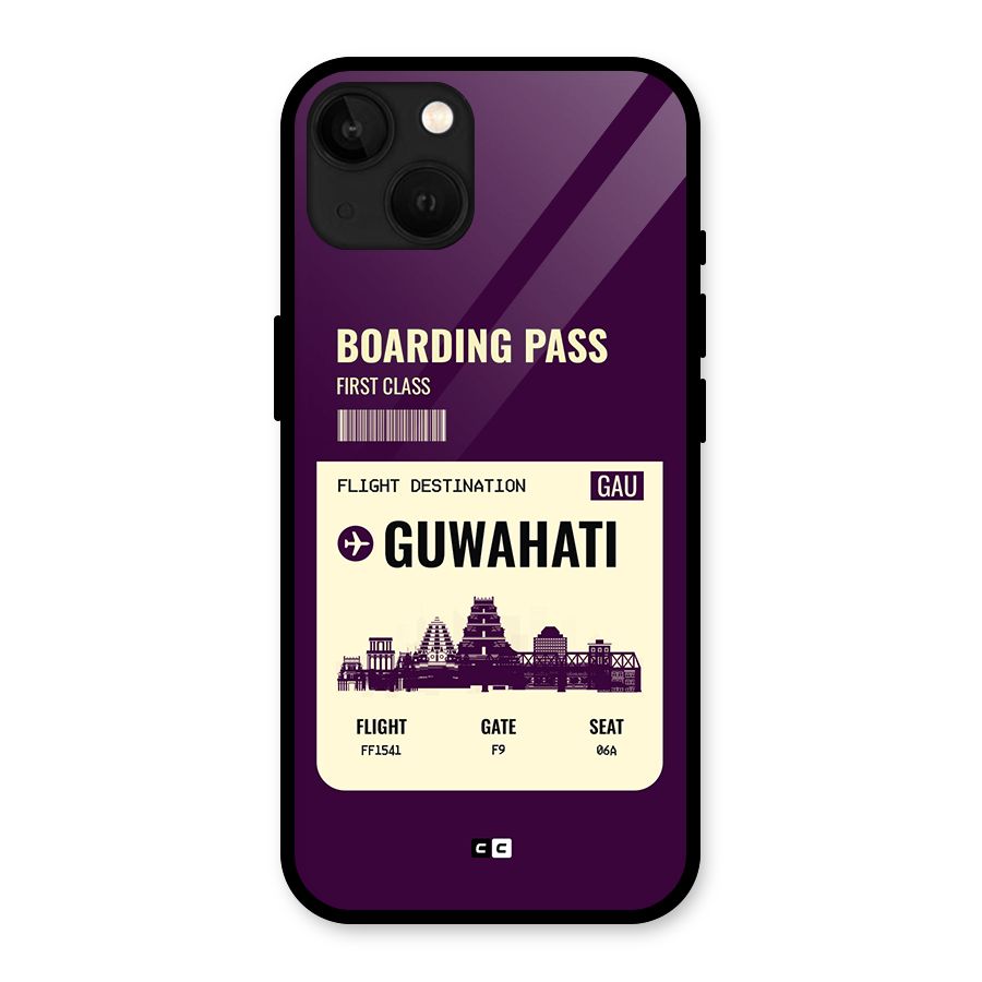 Guwahati Boarding Pass Glass Back Case for iPhone 13