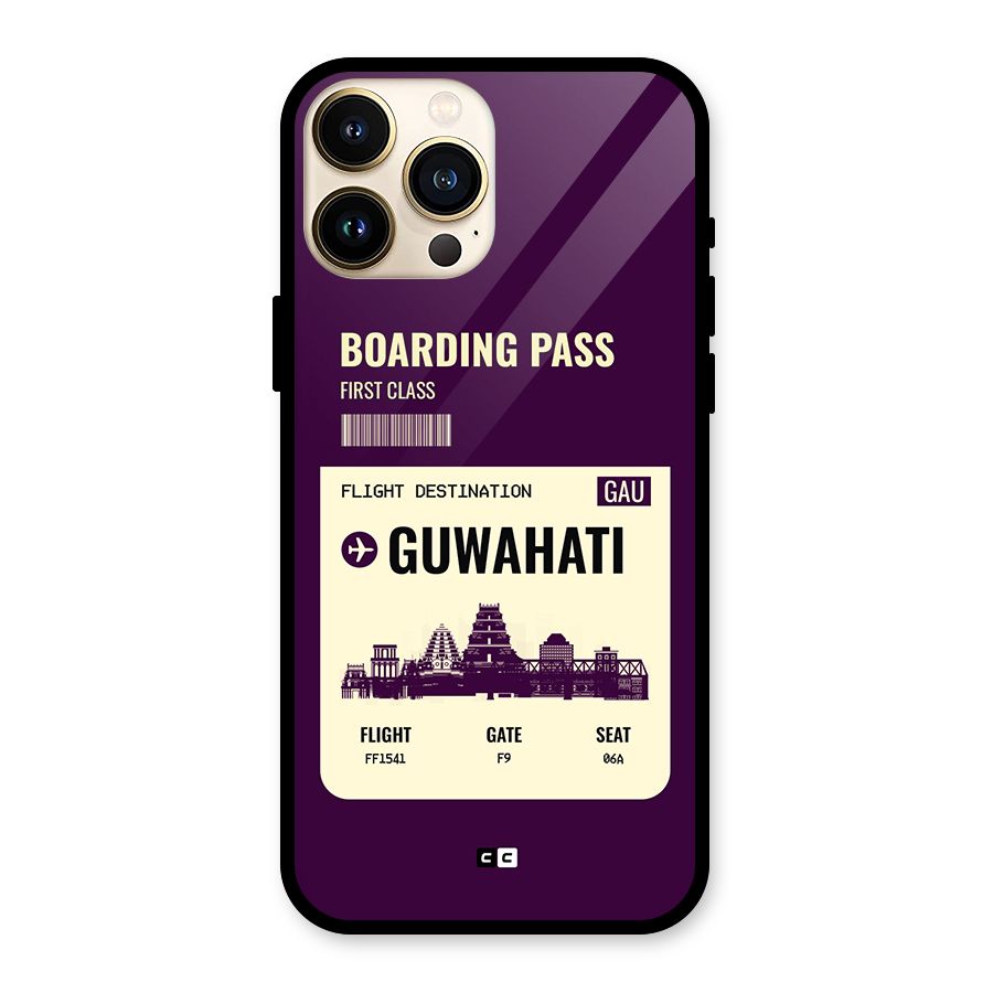 Guwahati Boarding Pass Glass Back Case for iPhone 13 Pro Max