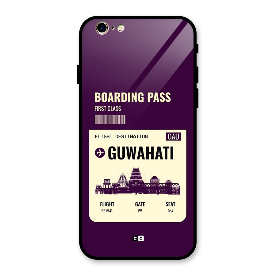 Guwahati Boarding Pass Glass Back Case for iPhone 6 6S