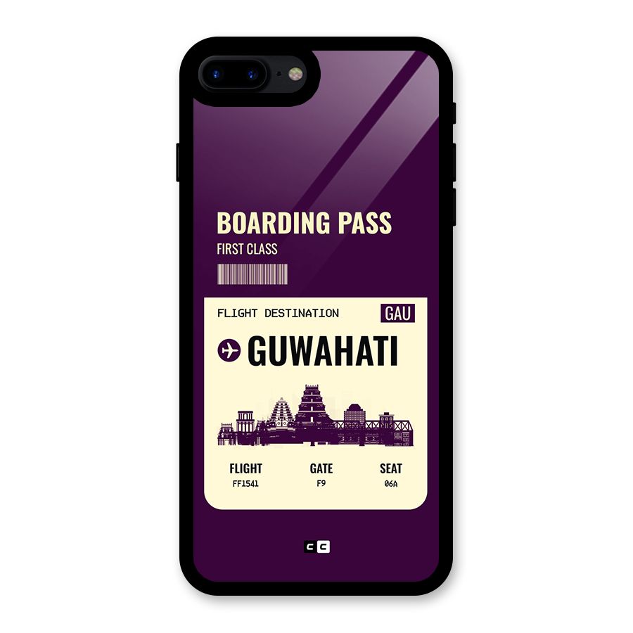 Guwahati Boarding Pass Glass Back Case for iPhone 8 Plus