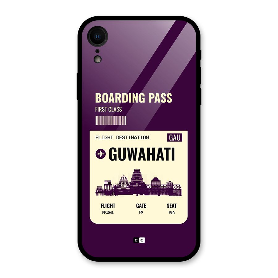 Guwahati Boarding Pass Glass Back Case for iPhone XR