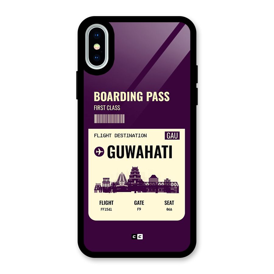 Guwahati Boarding Pass Glass Back Case for iPhone XS