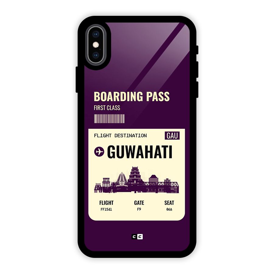 Guwahati Boarding Pass Glass Back Case for iPhone XS Max