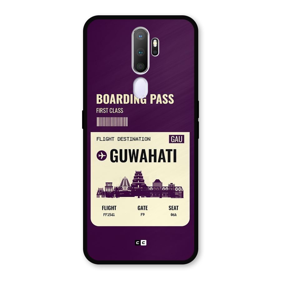 Guwahati Boarding Pass Metal Back Case for Oppo A5 (2020)
