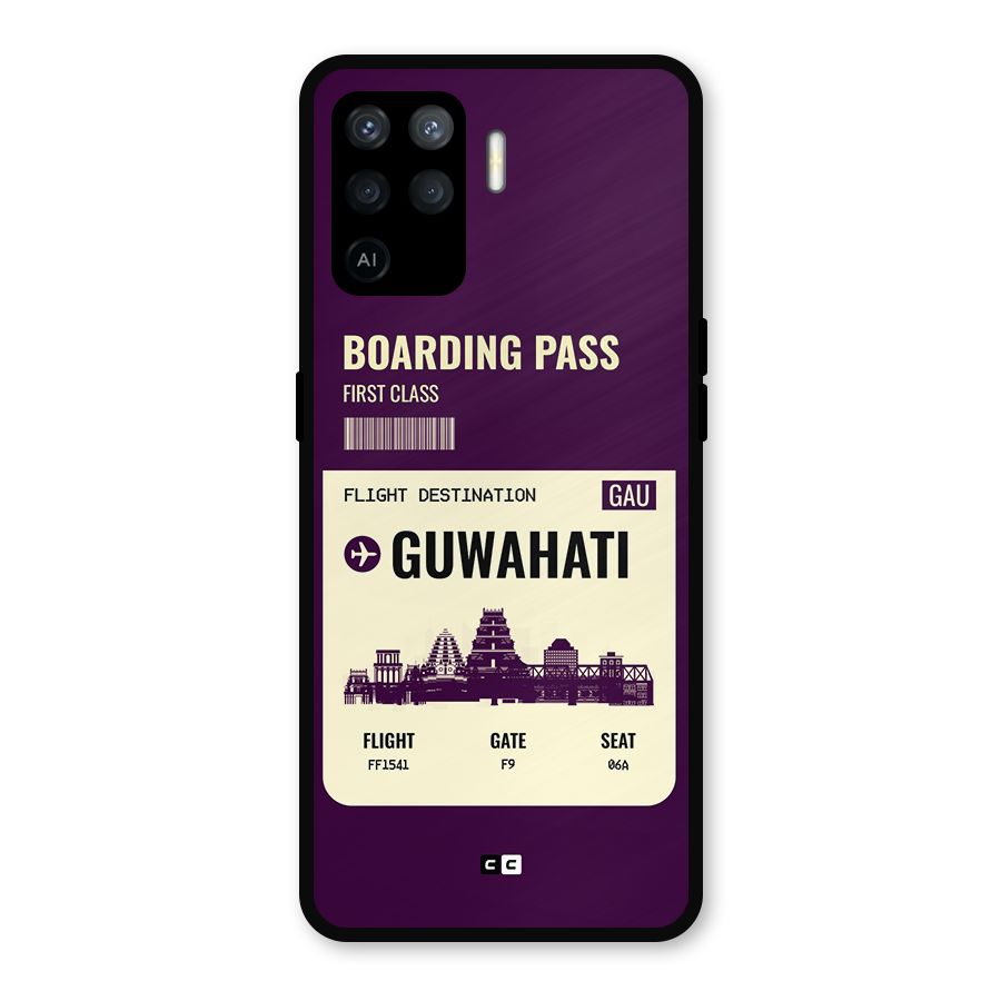 Guwahati Boarding Pass Metal Back Case for Oppo F19 Pro