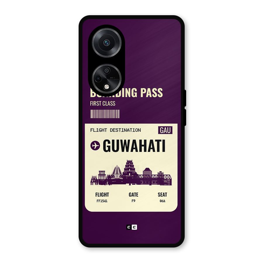 Guwahati Boarding Pass Metal Back Case for Oppo F23