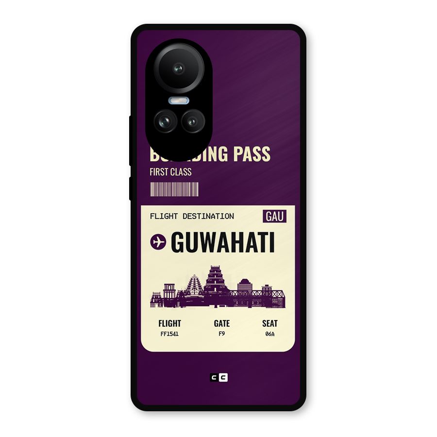 Guwahati Boarding Pass Metal Back Case for Oppo Reno10 Pro