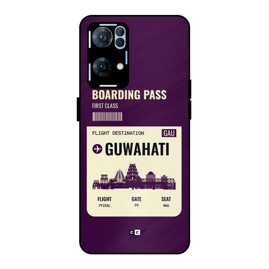 Guwahati Boarding Pass Metal Back Case for Oppo Reno7 Pro 5G
