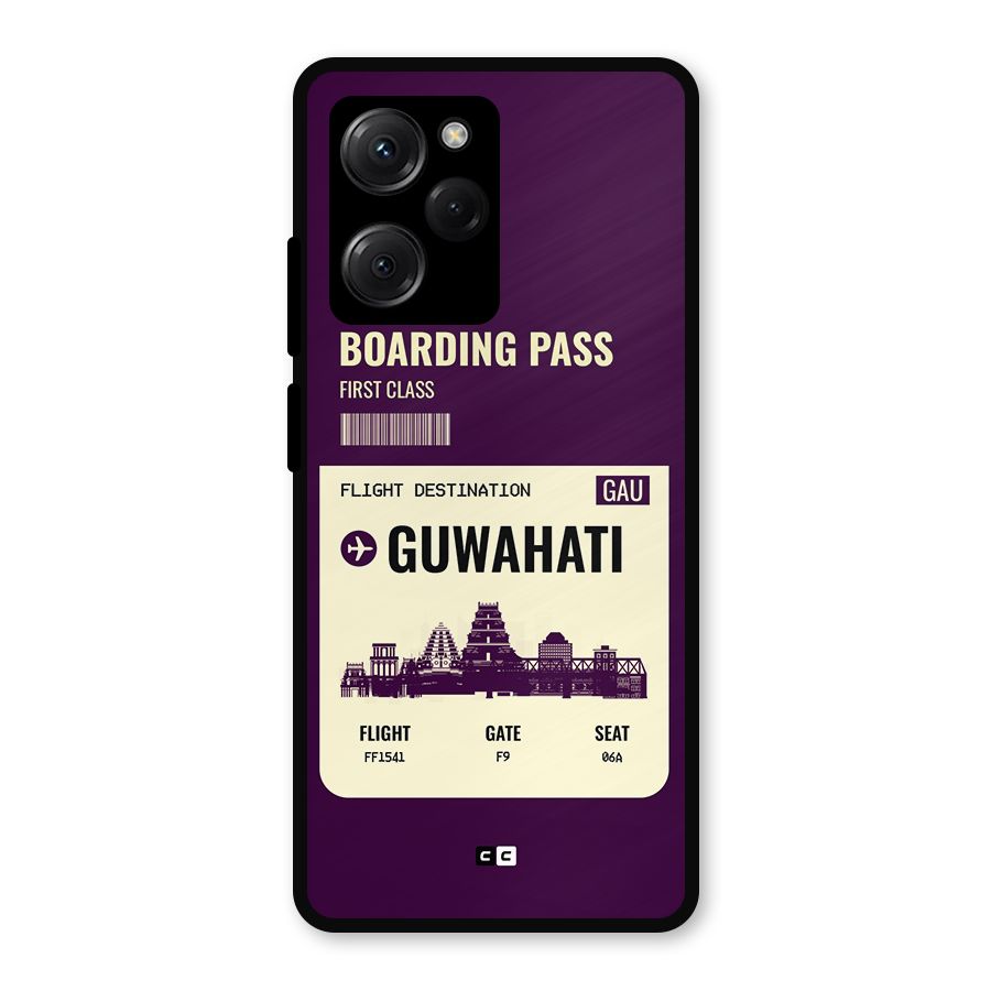 Guwahati Boarding Pass Metal Back Case for Poco X5 Pro