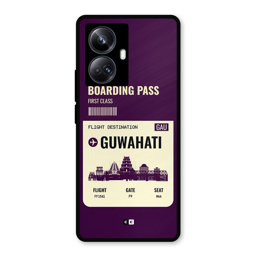 Guwahati Boarding Pass Metal Back Case for Realme 10 Pro Plus