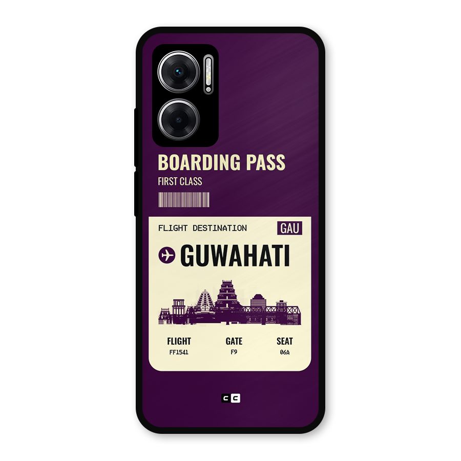 Guwahati Boarding Pass Metal Back Case for Redmi 11 Prime 5G