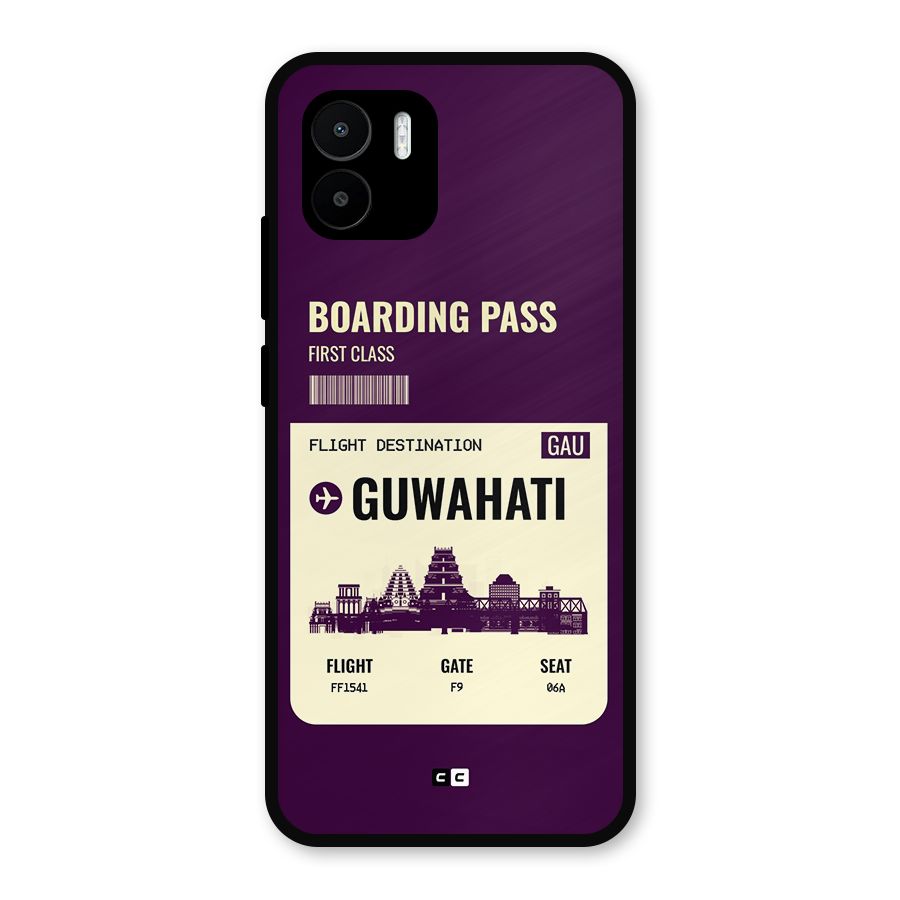Guwahati Boarding Pass Metal Back Case for Redmi A2