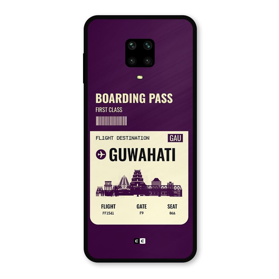Guwahati Boarding Pass Metal Back Case for Redmi Note 9 Pro