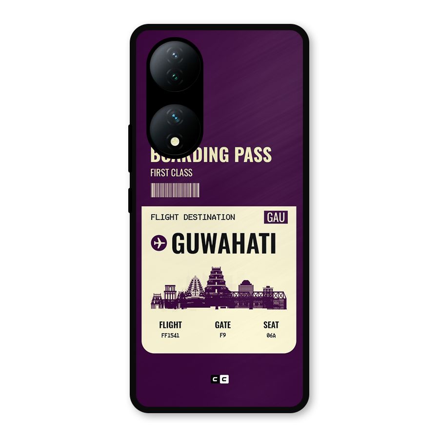 Guwahati Boarding Pass Metal Back Case for Vivo T2