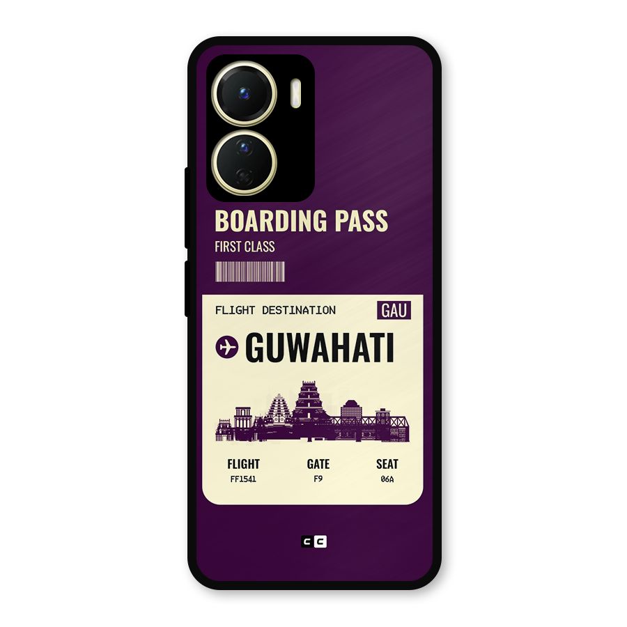 Guwahati Boarding Pass Metal Back Case for Vivo T2x