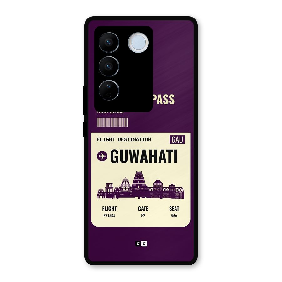 Guwahati Boarding Pass Metal Back Case for Vivo V27